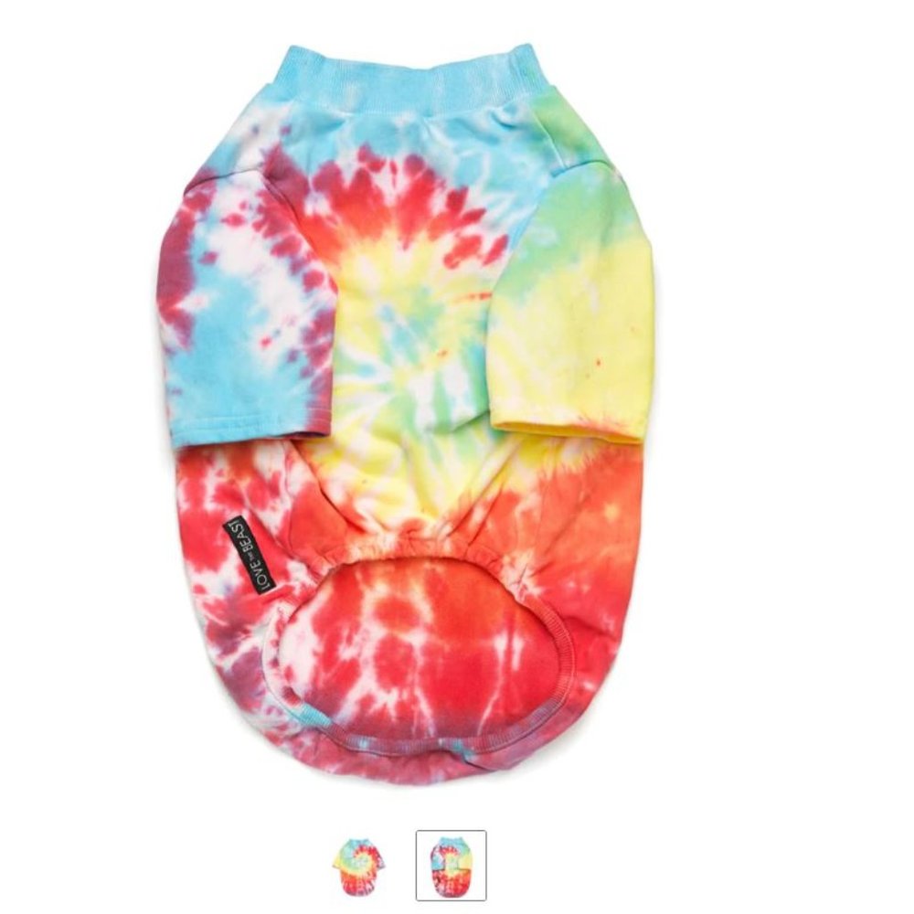 Rainbow Tie-Dye Dog Tee LOVETHYBEAST - NEW LARGE